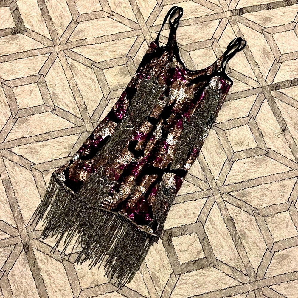 Nasty Gal Chainmail Camouflage Mini Dress size 0 XS
